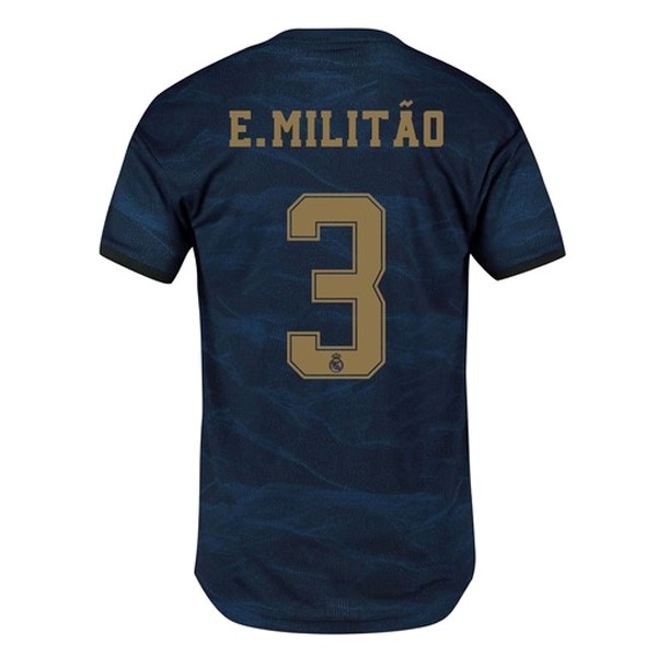 Camiseta Real Madrid NO.3 E.Militão Replica Segunda Ropa 2019/20 Azul